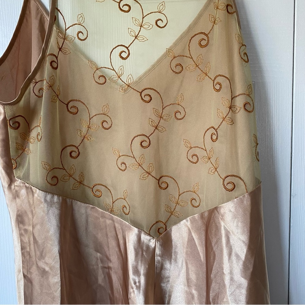 Women's Large Gold Satin Slip Dress Lingerie Fairy‎ y2k - Picture 4 of 7